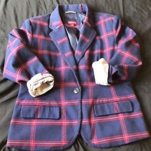 Plaid Blazer With cute Details